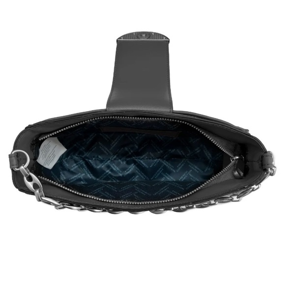 French Connection Maud Smooth Baguette Shoulder Bag and Crossbody Black NWT - Picture 4 of 10